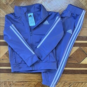 Adidas Violet Tracksuit with Light Stripes